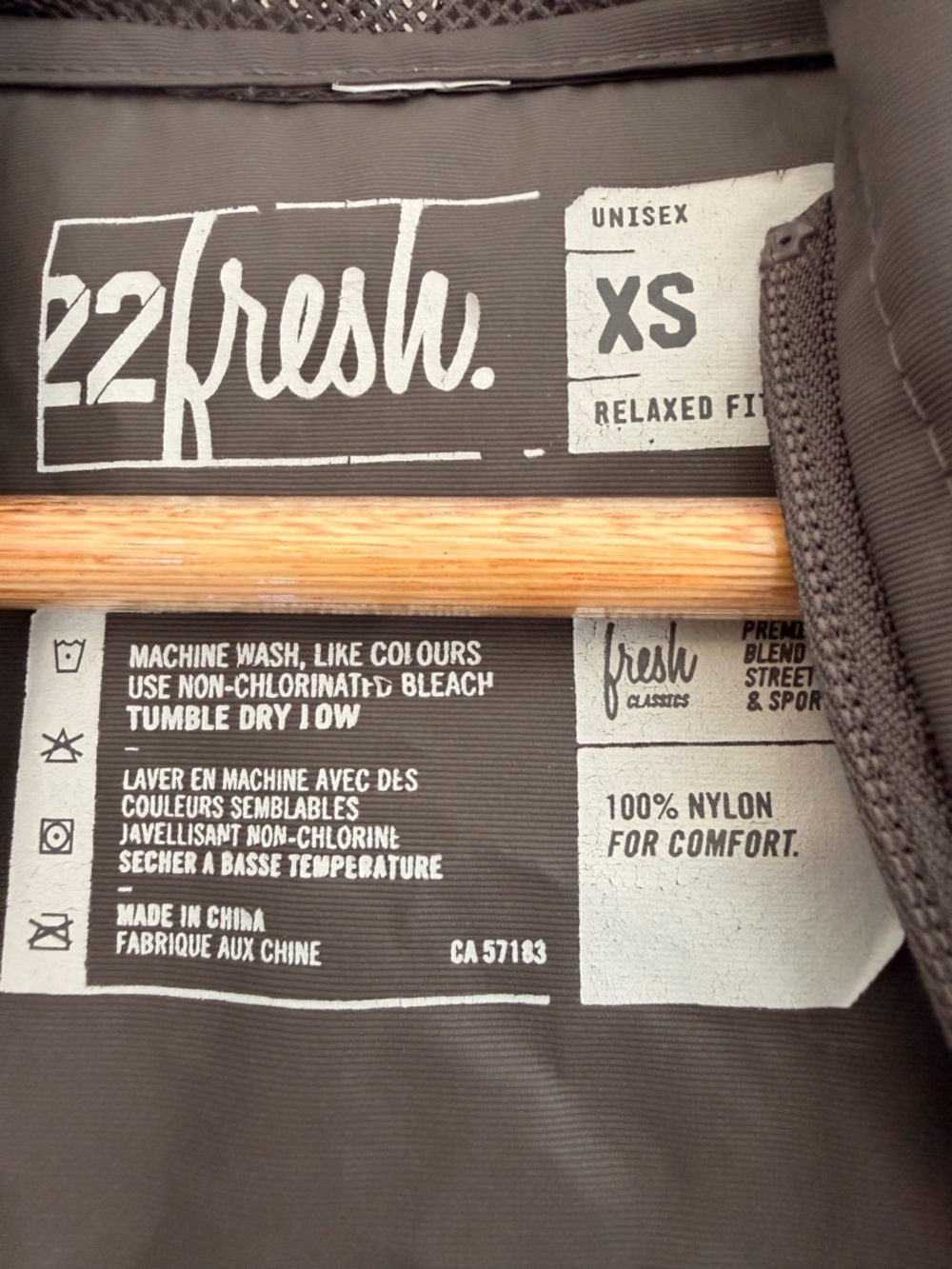 22 Fresh Gray Hooded Anorak Rain Jacket - Picture 3 of 3
